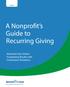 A Nonprofit s Guide to Recurring Giving