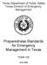 Texas Department of Public Safety Texas Division of Emergency Management. Preparedness Standards for Emergency Management in Texas TDEM-100