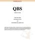 QBS USER S GUIDE THE PROCESS FOR SELECTION
