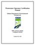 Wastewater Operator Certification Manual