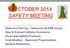 CTOBER 2014 SAFETY MEETING
