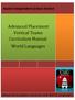 Advanced Placement Vertical Teams Curriculum Manual: World Languages