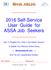 2016 Self-Service User Guide for ASSA Job Seekers