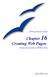 Chapter 16 Creating Web Pages: