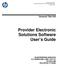 Provider Electronic Solutions Software User s Guide