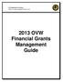 U.S. Department of Justice Office on Violence Against Women (OVW) 2013 OVW Financial Grants Management Guide