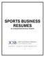 SPORTS BUSINESS RESUMES for Undergraduate Business Students