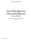 Sport Management Internship Manual