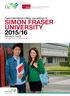 SIMON FRASER UNIVERSITY 2015/16