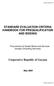 STANDARD EVALUATION CRITERIA HANDBOOK FOR PREQUALIFICATION AND BIDDING