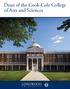 Dean of the Cook-Cole College of Arts and Sciences