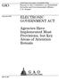 GAO ELECTRONIC GOVERNMENT ACT. Agencies Have Implemented Most Provisions, but Key Areas of Attention Remain