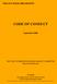 CODE OF CONDUCT. September 2008 THE TOKYO FOREIGN EXCHANGE MARKET COMMITTEE. http://www.fxcomtky.com COPYRIGHT