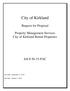City of Kirkland. Request for Proposal. Property Management Services City of Kirkland Rental Properties. Job # 56-15-FAC