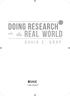 THIRD EDITION DOING RESEARCH. in the REAL WORLD DAVID E. GRAY