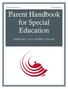 Parent Handbook for Special Education