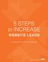 5 STEPS to INCREASE WEBSITE LEADS. An Introduction to Inbound Marketing. a product of the minds @