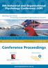 8th Industrial and Organisational Psychology Conference (IOP) Meeting the Future: Promoting Sustainable Organisational Growth YDNEY AUSTRALIA