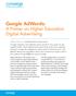 Google AdWords: A Primer on Higher Education Digital Advertising