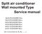 Split air conditioner Wall mounted Type Service manual