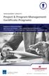 Project & Program Management Certificate Programs