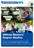 Official Masters Degree Studies INTERCAMPUS