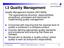 I.3 Quality Management