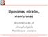 Liposomes, micelles, membranes