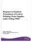 Response to Standard Exceedances of Lead in Drinking Water Supplies under O.Reg.170/03