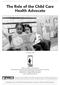 The Role of the Child Care Health Advocate