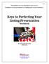Keys to Perfecting Your Listing Presentation Workbook