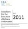 Guidelines For the Education of Library Technicians
