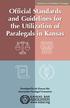 Official Standards and Guidelines for the Utilization of Paralegals in Kansas