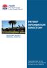 PATIENT INFORMATION DIRECTORY WAUCHOPE DISTRICT MEMORIAL HOSPITAL