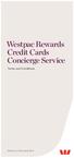 Westpac Rewards Credit Cards Concierge Service. Terms and Conditions