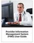 Provider Information Management System (PIMS) User Guide