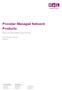 Provider Managed Network Products