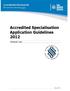 Accredited Specialisation Application Guidelines 2012