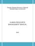 HUMAN RESOURCE MANAGEMENT MANUAL