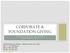 CORPORATE & FOUNDATION GIVING