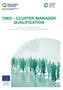 CMQ CLUSTER MANAGER QUALIFICATION