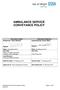 AMBULANCE SERVICE CONVEYANCE POLICY