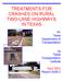 TREATMENTS FOR CRASHES ON RURAL TWO-LANE HIGHWAYS IN TEXAS