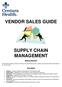 VENDOR SALES GUIDE SUPPLY CHAIN MANAGEMENT