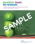 A Toolkit for Ontario Public Health Units to Support Elementary Schools in Creating a Healthy Nutrition Environment SAMPLE