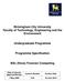 Birmingham City University Faculty of Technology, Engineering and the Environment. Undergraduate Programme. Programme Specification