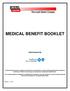 MEDICAL BENEFIT BOOKLET