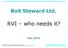RVI who needs it? Bolt Steward Ltd. May 2015. Bolt Steward Ltd.