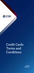 Credit Cards Terms and Conditions