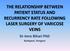 THE RELATIONSHIP BETWEEN PATIENT STATUS AND RECURRENCY RATE FOLLOWING LASER SURGERY OF VARICOSE VEINS
